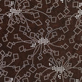 Japanese Antique Ise Katagami Paper Kimono Stencil Flower Design A609