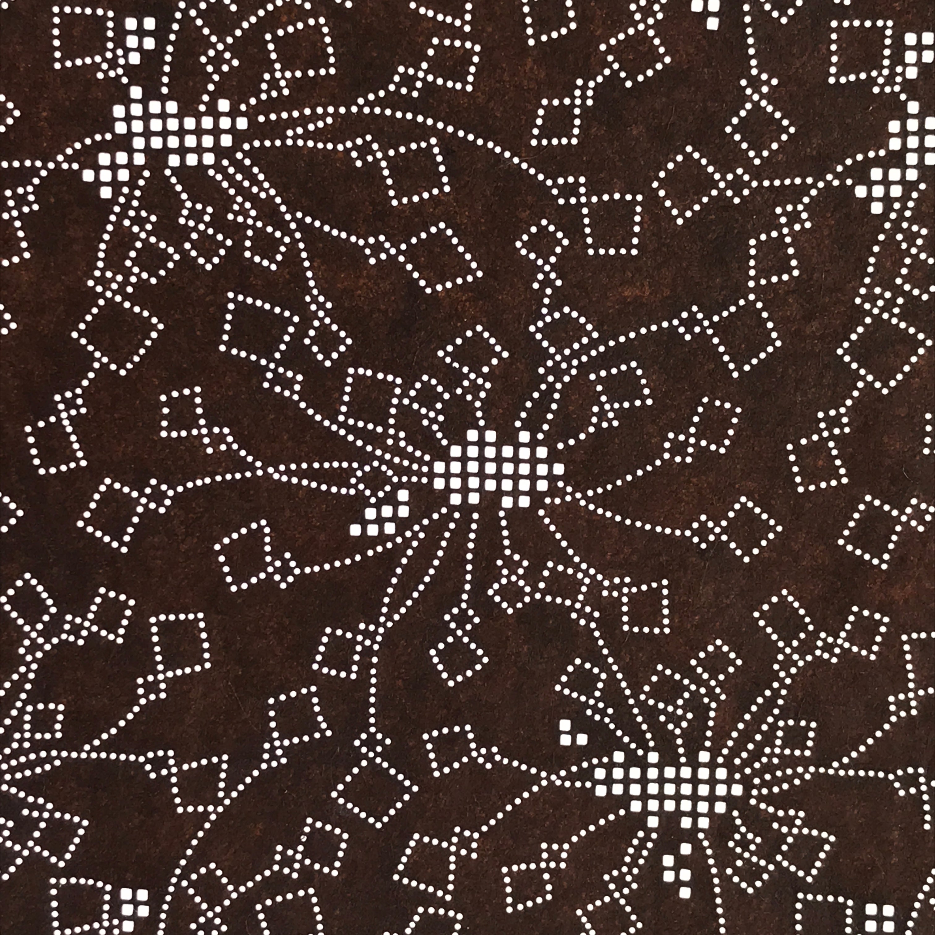 Japanese Antique Ise Katagami Paper Kimono Stencil Flower Design A609