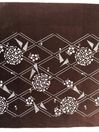 Japanese Antique Ise Katagami Paper Kimono Stencil Flower Design A614