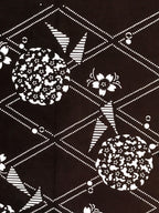 Japanese Antique Ise Katagami Paper Kimono Stencil Flower Design A614
