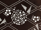 Japanese Antique Ise Katagami Paper Kimono Stencil Flower Design A614