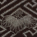 Japanese Antique Ise Katagami Paper Kimono Stencil Flower Leaf Design A606