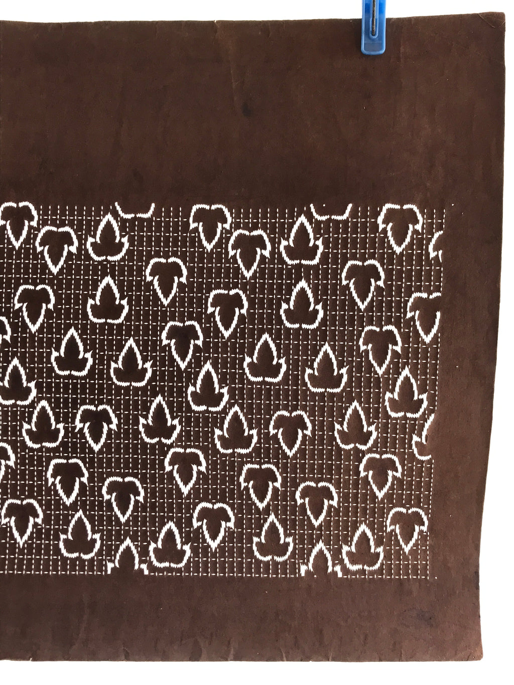 Japanese Antique Ise Katagami Paper Kimono Stencil Leaf Design A608
