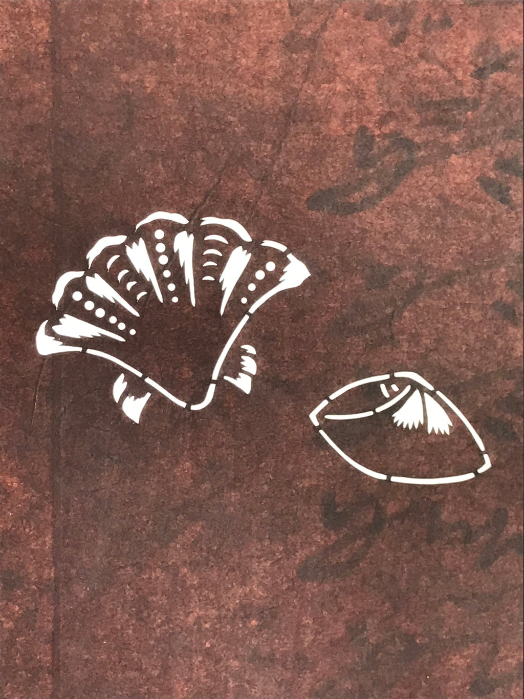 Japanese Antique Ise Katagami Paper Kimono Stencil Seashell Design A613