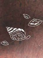 Japanese Antique Ise Katagami Paper Kimono Stencil Seashell Design A613