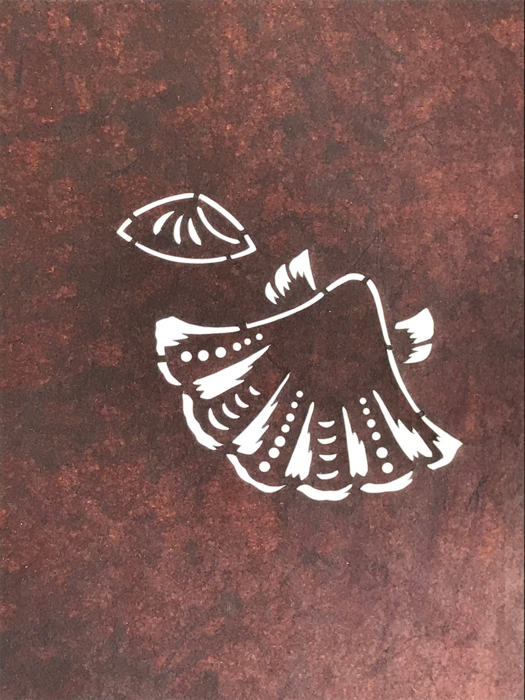 Japanese Antique Ise Katagami Paper Kimono Stencil Seashell Design A613
