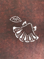 Japanese Antique Ise Katagami Paper Kimono Stencil Seashell Design A613