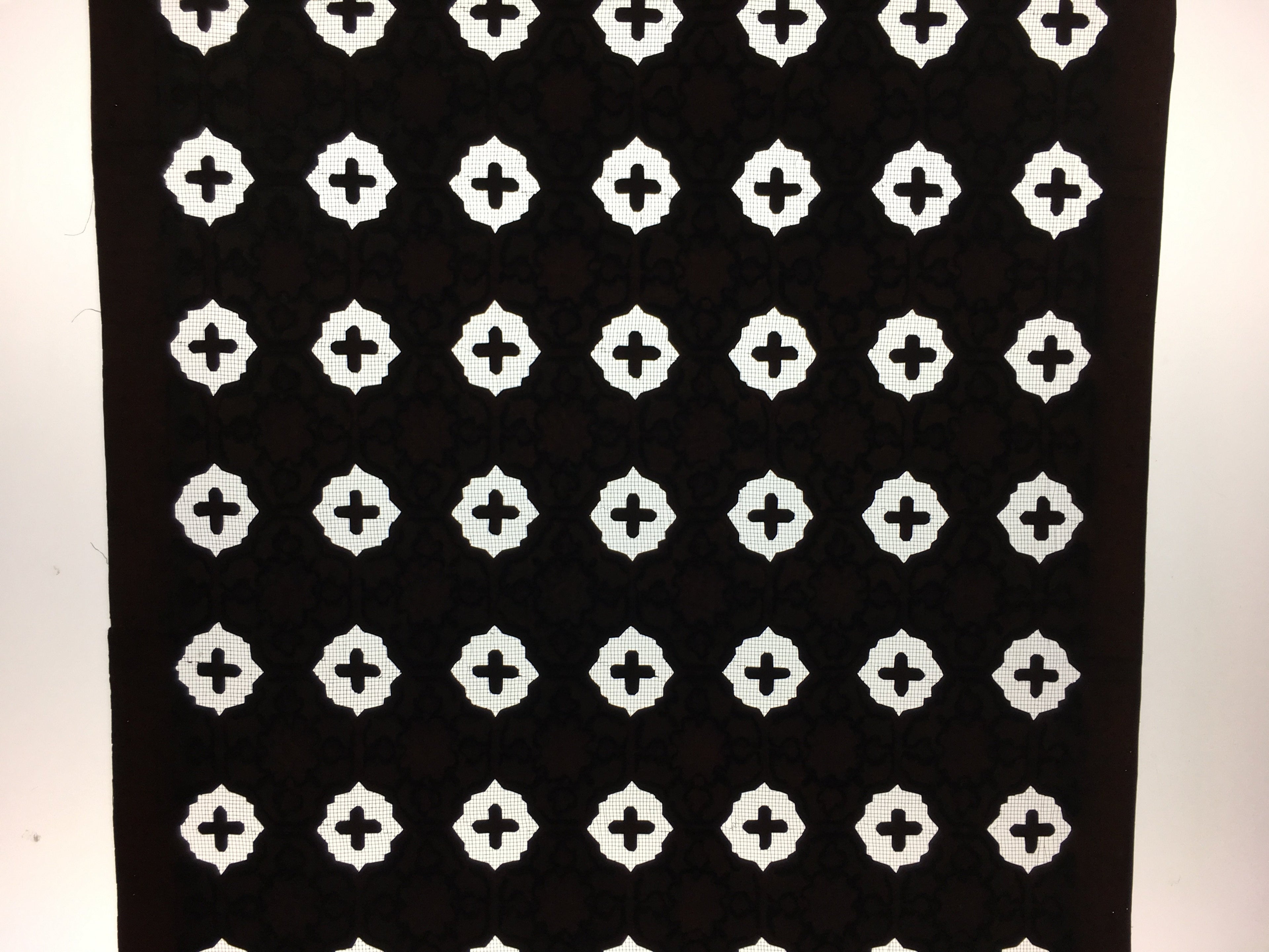Japanese Antique Katagami Kimono Stencil Katazome Plus Flower C1900 Meiji C295
