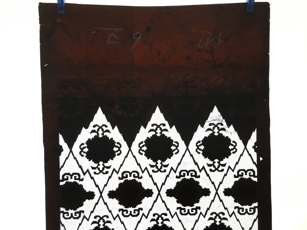Japanese Antique Katagami Kimono Stencil Katazome Rhombus C1900 Meiji Era C296