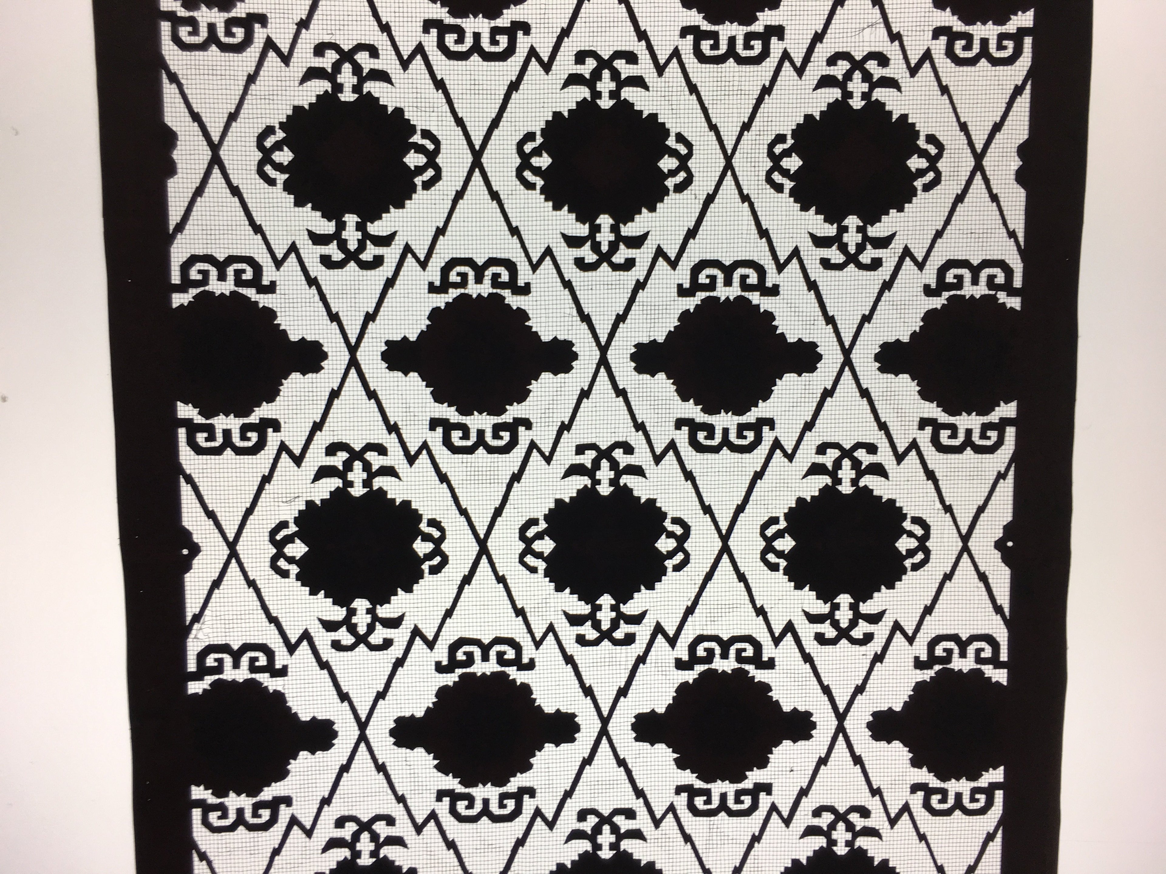 Japanese Antique Katagami Kimono Stencil Katazome Rhombus C1900 Meiji Era C296