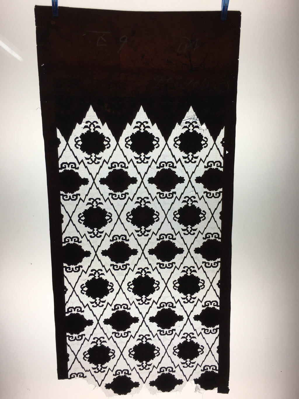Japanese Antique Katagami Kimono Stencil Katazome Rhombus C1900 Meiji Era C296