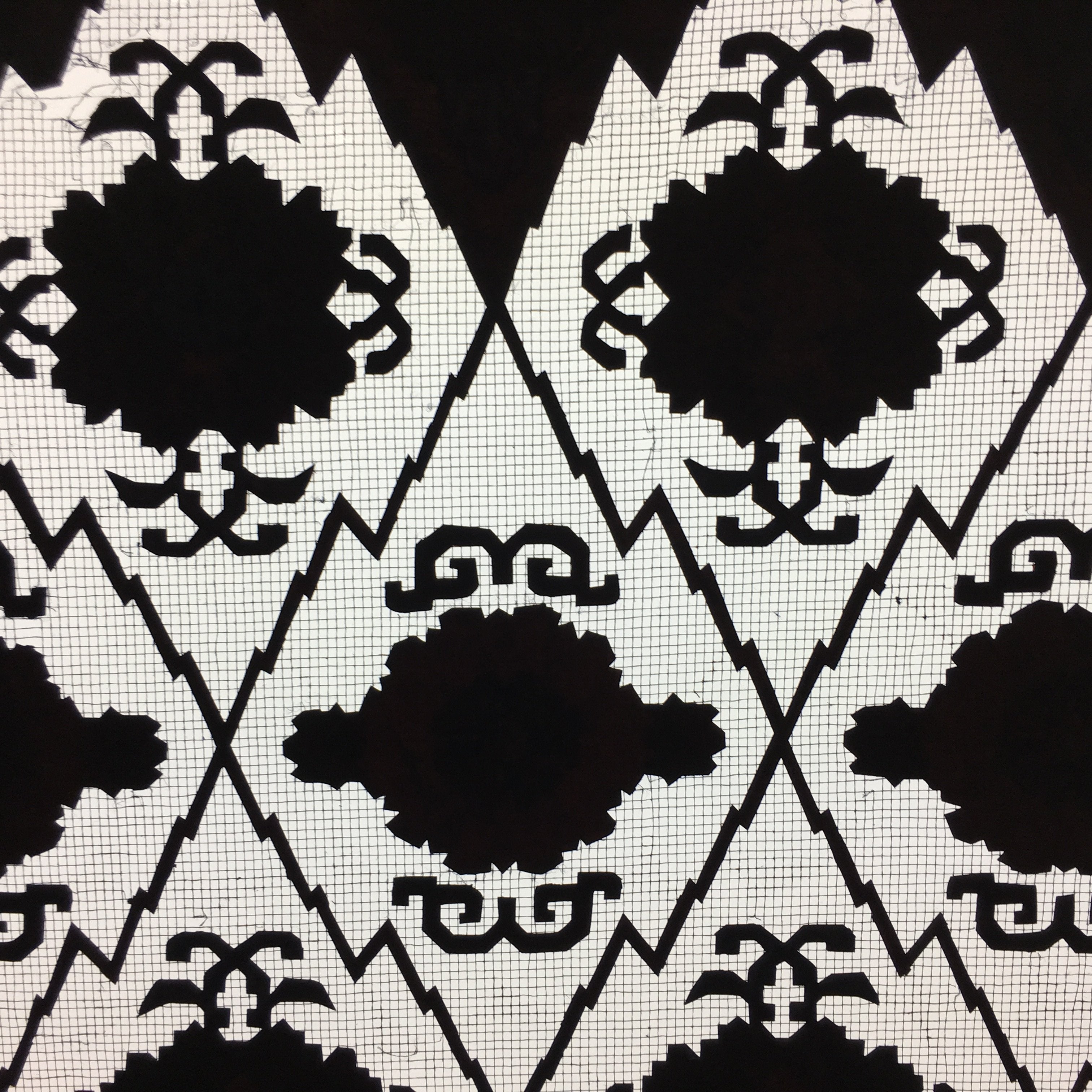Japanese Antique Katagami Kimono Stencil Katazome Rhombus C1900 Meiji Era C296