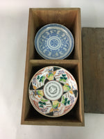 Japanese Antique Porcelain Plate Kutani ware 16 pc Set Wooden Box 1900 PX403