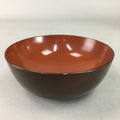 Japanese Antique Wooden Lacquer Bowl Brown Red Owan Soup Rice UR285