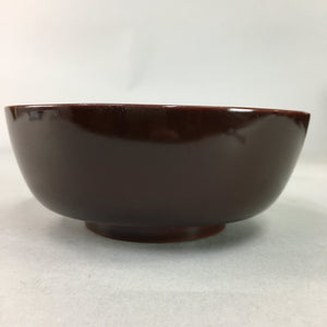 Japanese Antique Wooden Lacquer Bowl Brown Red Owan Soup Rice UR287