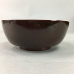 Japanese Antique Wooden Lacquer Bowl Brown Red Owan Soup Rice UR288