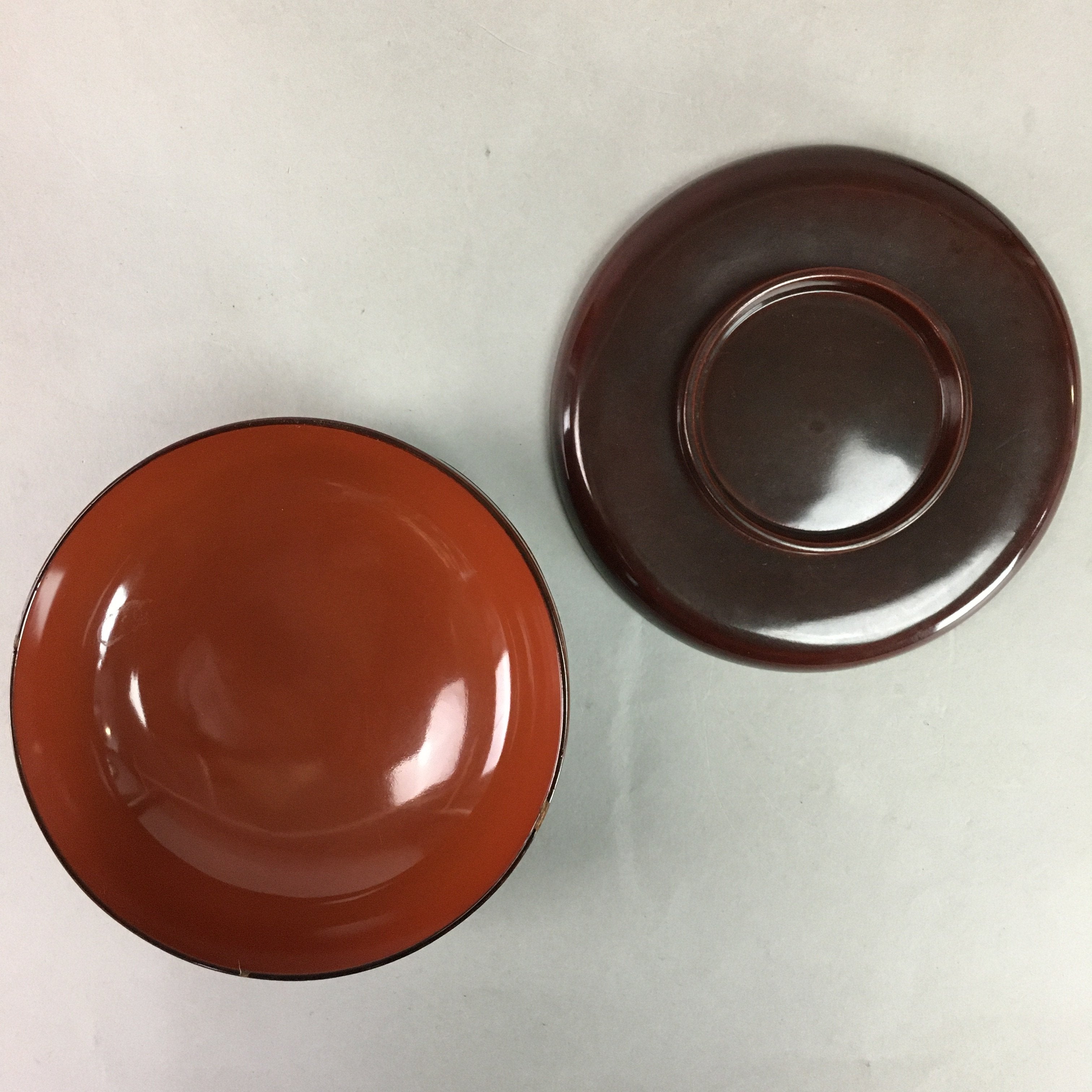 Japanese Antique Wooden Lacquer Lidded Bowl Brown Owan Soup Rice UR291