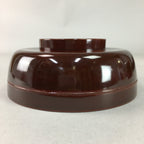 Japanese Antique Wooden Lacquer Lidded Bowl Brown Owan Soup Rice UR291