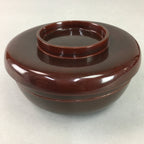 Japanese Antique Wooden Lacquer Lidded Bowl Brown Owan Soup Rice UR291