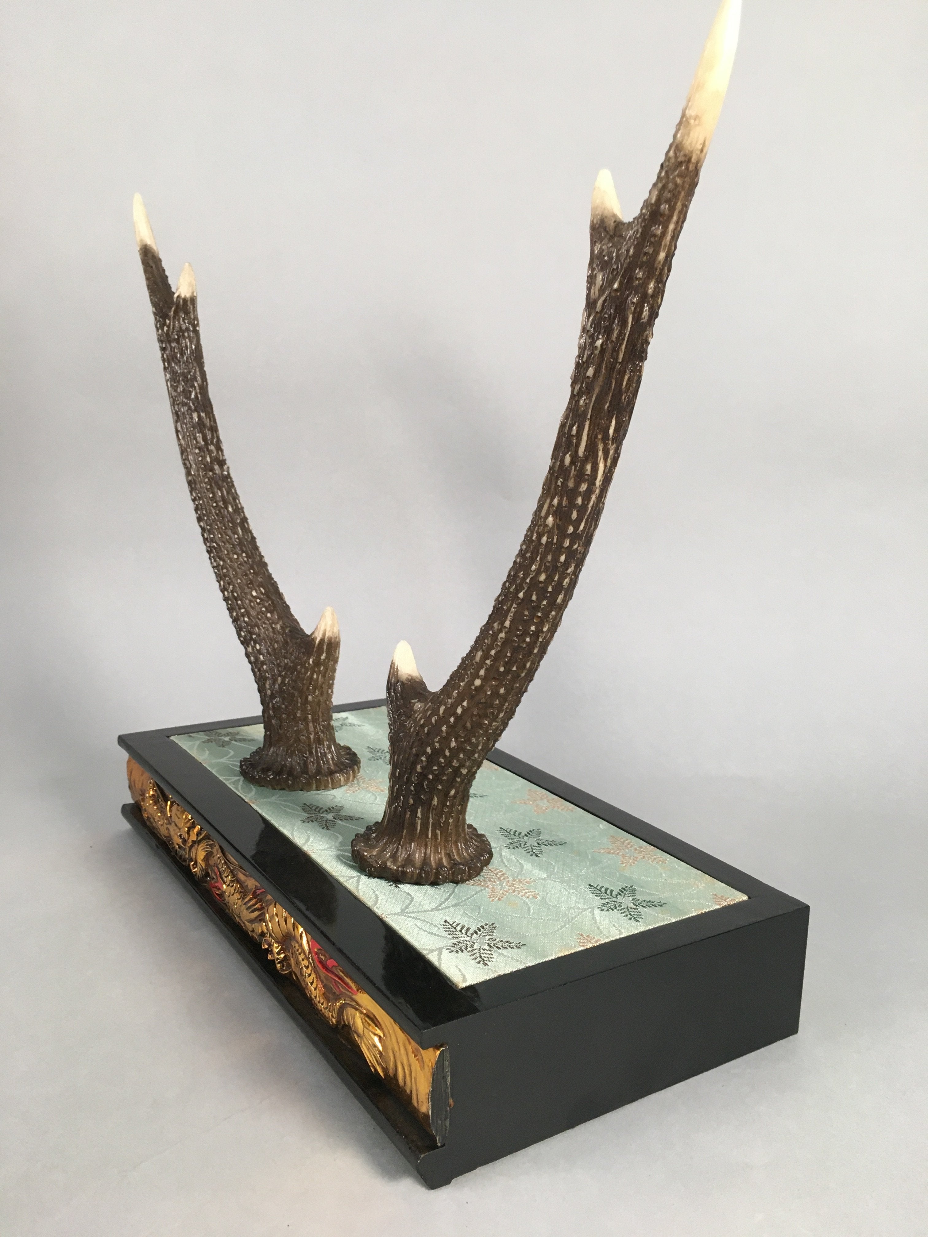 Japanese Antler Display Vtg Deer Sword Stand Katana Holder Wood Replica JK116