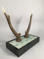 Japanese Antler Display Vtg Deer Sword Stand Katana Holder Wood Replica JK116