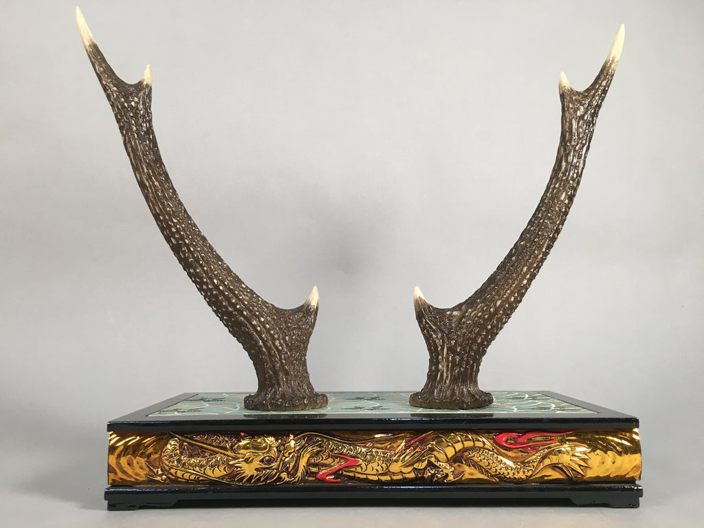 Japanese Antler Display Vtg Deer Sword Stand Katana Holder Wood Replica JK116