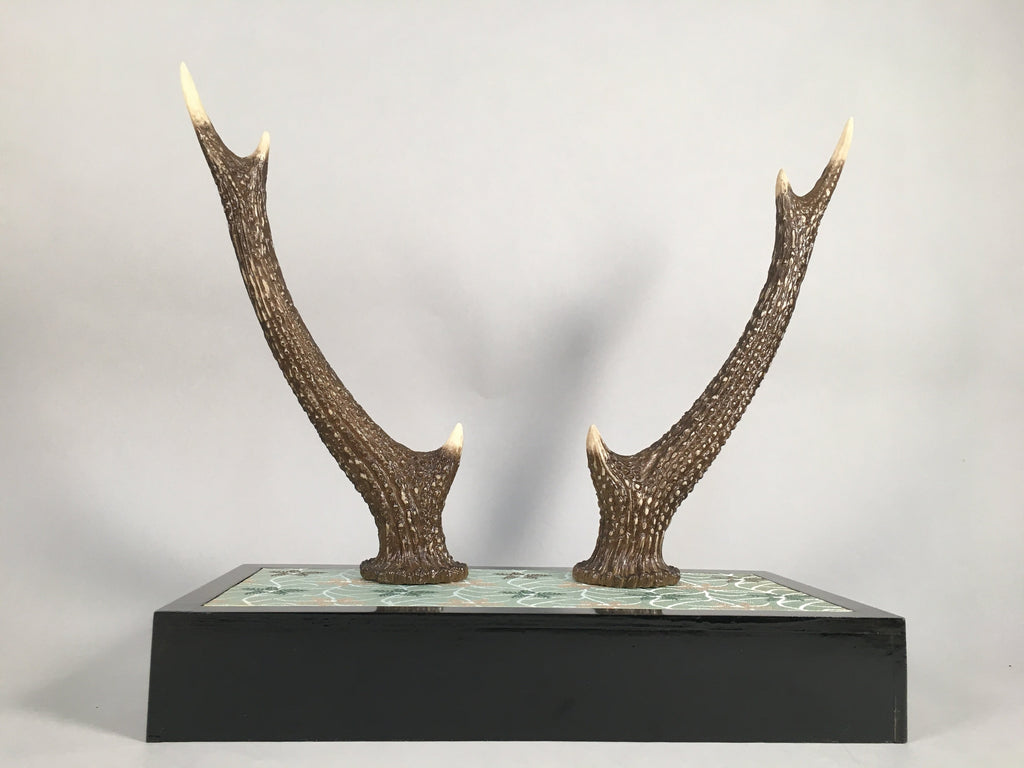 Japanese Antler Display Vtg Deer Sword Stand Katana Holder Wood Replica JK116