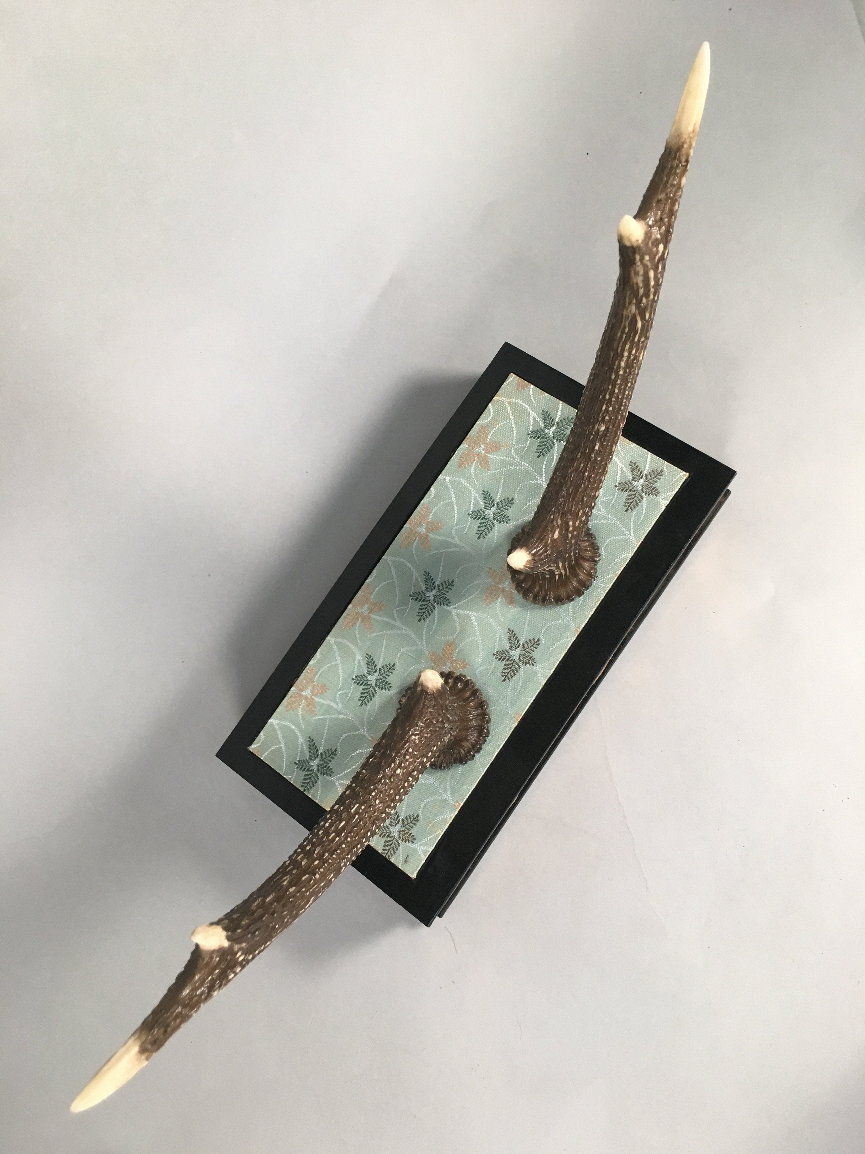 Japanese Antler Display Vtg Deer Sword Stand Katana Holder Wood Replica JK116