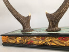 Japanese Antler Display Vtg Deer Sword Stand Katana Holder Wood Replica JK116