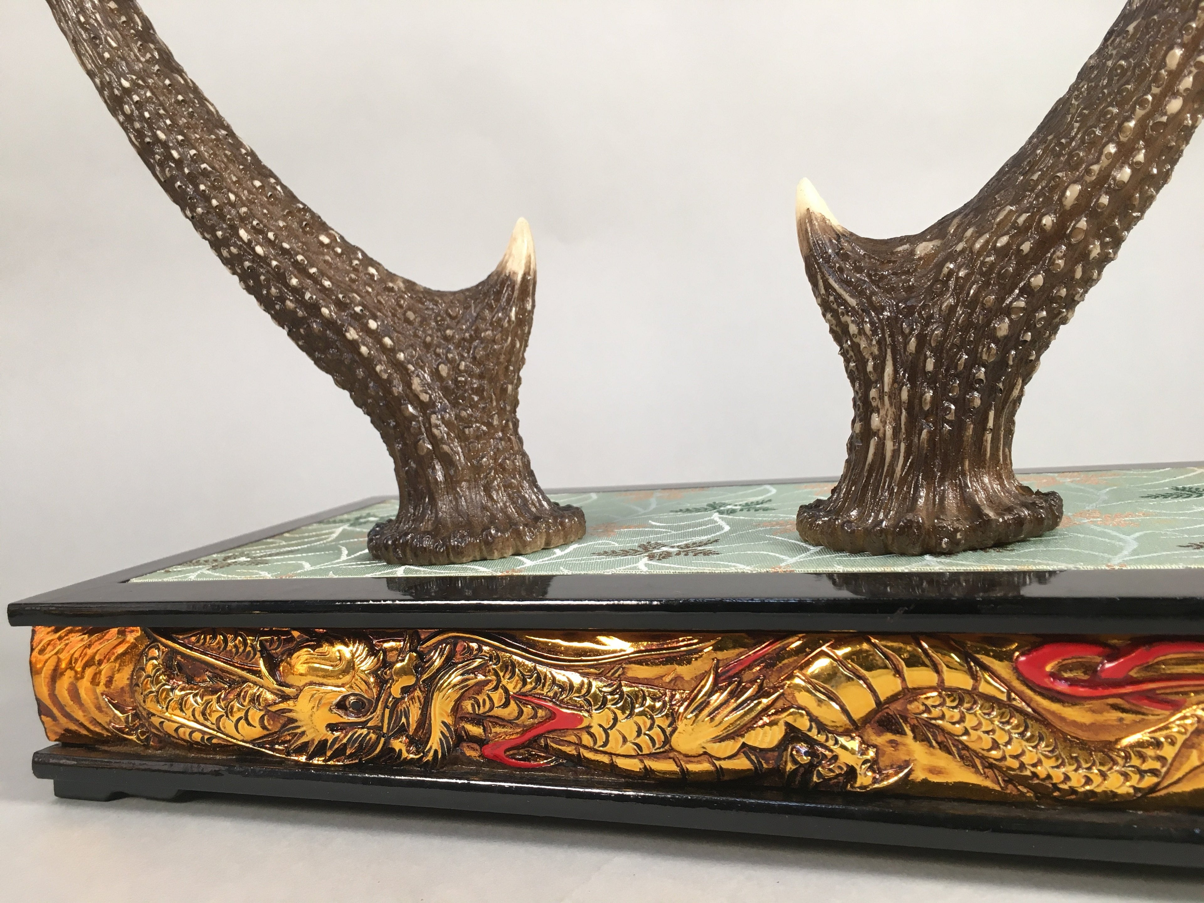 Japanese Antler Display Vtg Deer Sword Stand Katana Holder Wood Replica JK116