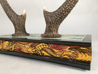 Japanese Antler Display Vtg Deer Sword Stand Katana Holder Wood Replica JK117