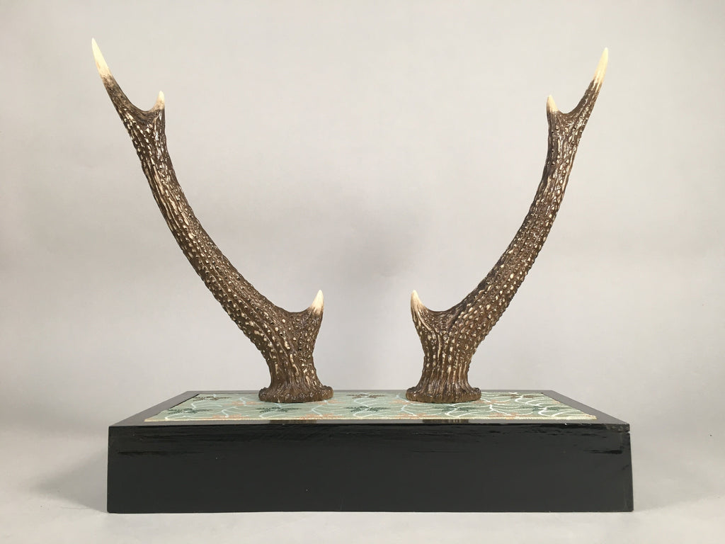 Japanese Antler Display Vtg Deer Sword Stand Katana Holder Wood Replica JK117
