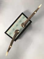 Japanese Antler Display Vtg Deer Sword Stand Katana Holder Wood Replica JK117