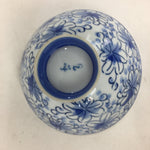 Japanese Arita Ware Porcelain Rice Bowl Vtg Sometsuke Blue Flower Pattern QT131