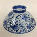 Japanese Arita Ware Porcelain Rice Bowl Vtg Sometsuke Blue Flower Pattern QT131