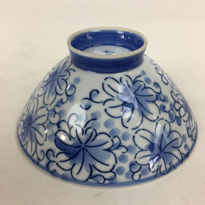 Japanese Arita Ware Porcelain Rice Bowl Vtg Sometsuke Blue Flower Pattern QT131