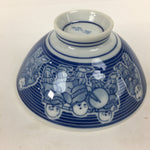 Japanese Arita Ware Porcelain Rice Bowl Vtg Sometsuke Blue Kids Festival QT134