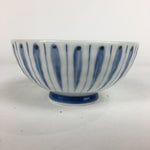 Japanese Arita Ware Porcelain Rice Bowl Vtg Sometsuke Blue White Vertical Stripe