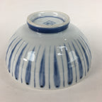 Japanese Arita Ware Porcelain Rice Bowl Vtg Sometsuke Blue White Vertical Stripe