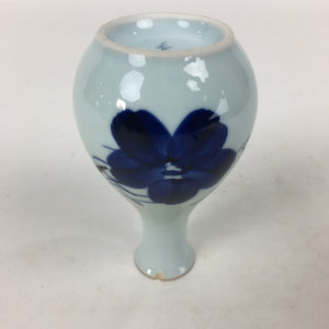 Japanese Arita Ware Porcelain Sake Bottle Vtg Blue Flower White Tokkuri TS339