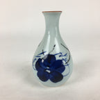 Japanese Arita Ware Porcelain Sake Bottle Vtg Blue Flower White Tokkuri TS339