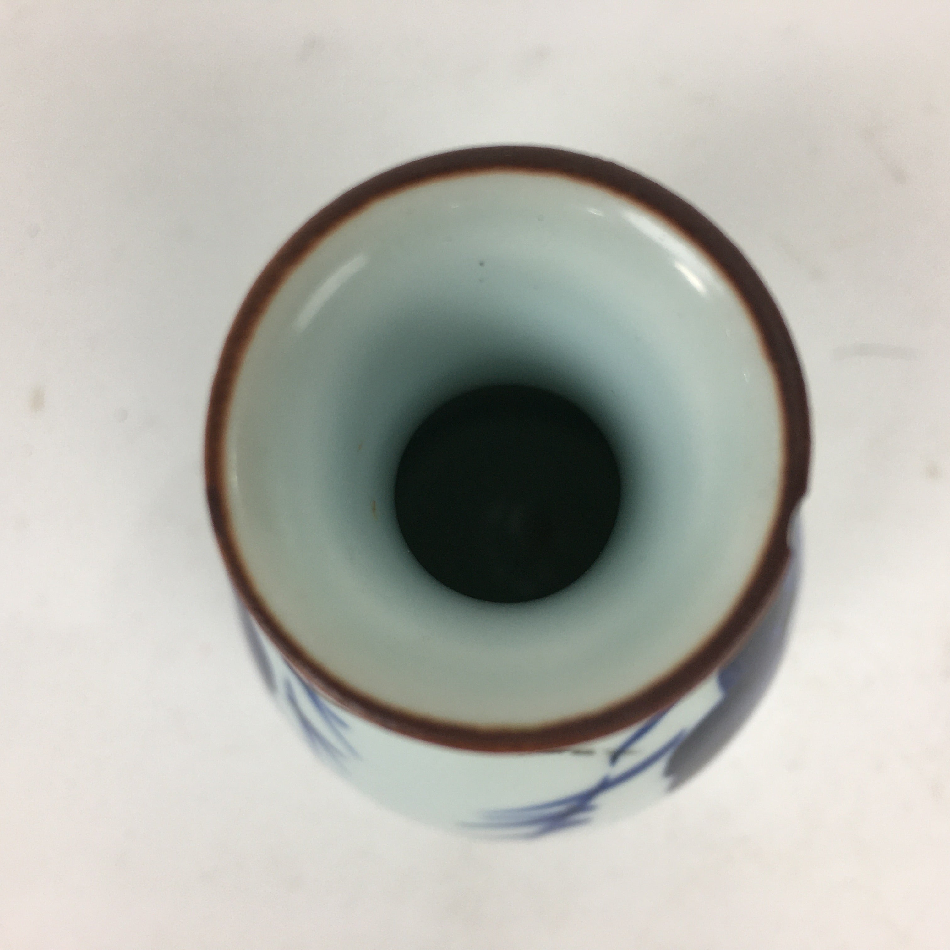 Japanese Arita Ware Porcelain Sake Bottle Vtg Blue Flower White Tokkuri TS340