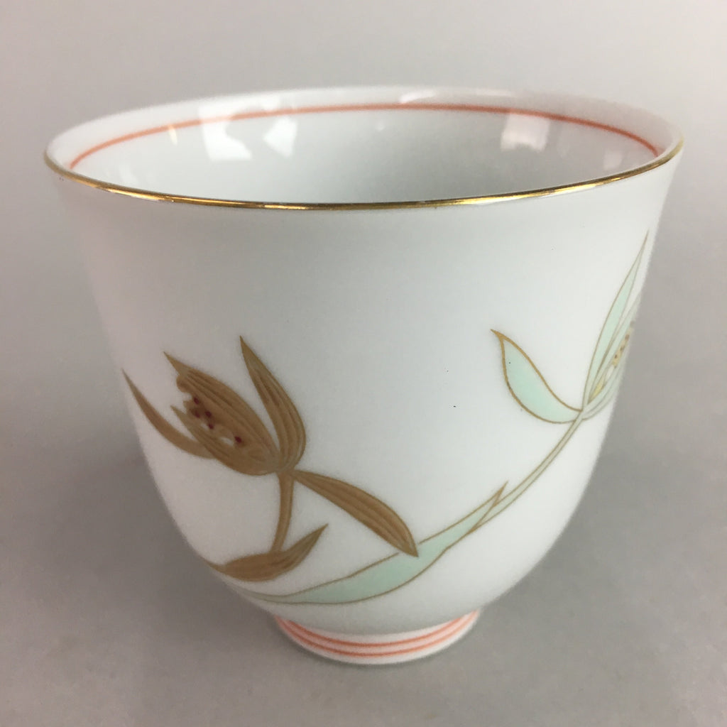 Japanese Arita ware Porcelain Teacup Vtg Fukagawa Yunomi Floral QT52