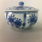 Japanese Arita ware Porcelain Teacup Vtg Lidded Yunomi Sometsuke Floral QT11