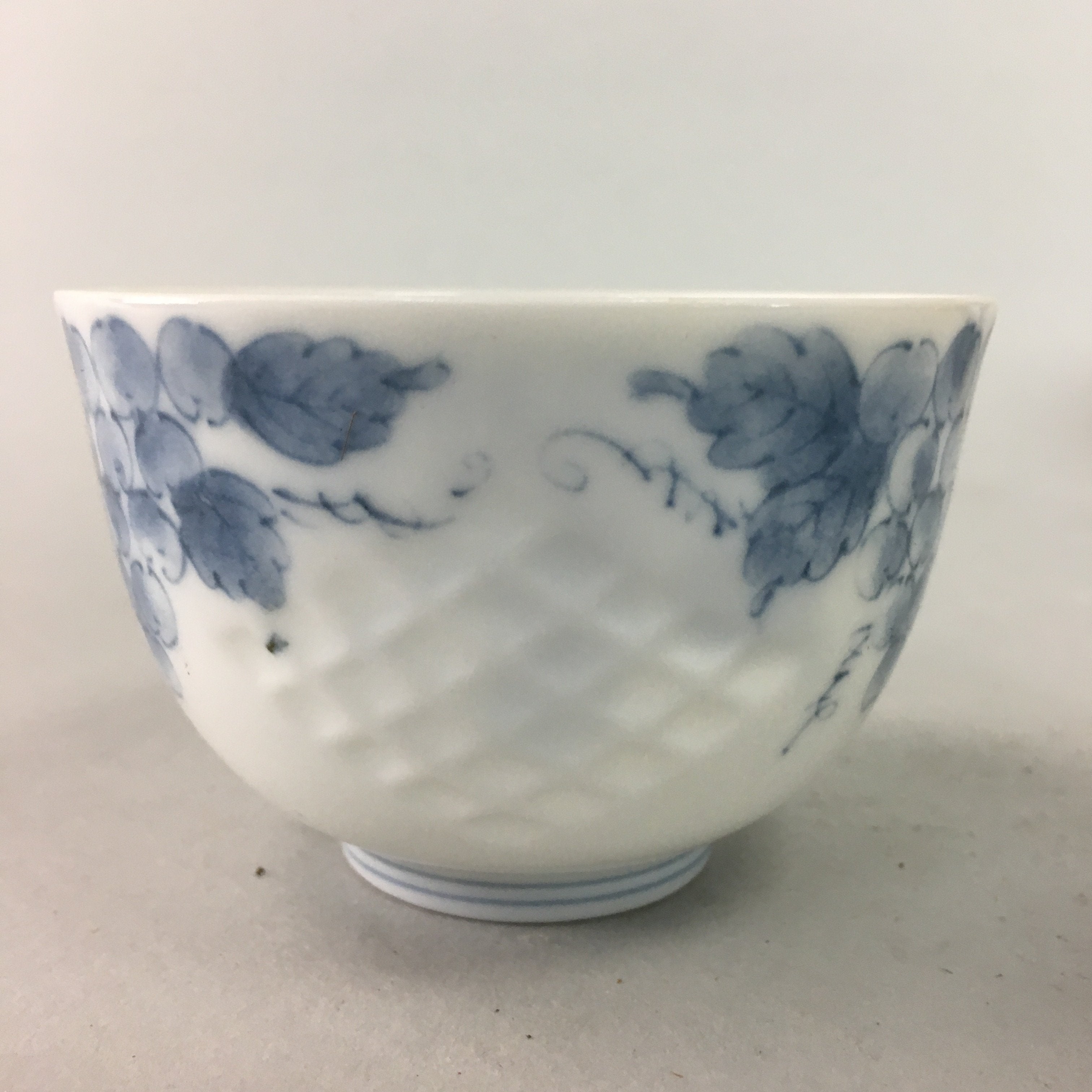 Japanese Arita ware Teacup Vtg Signed Porcelain Sometsuke Yunomi Sencha TC42