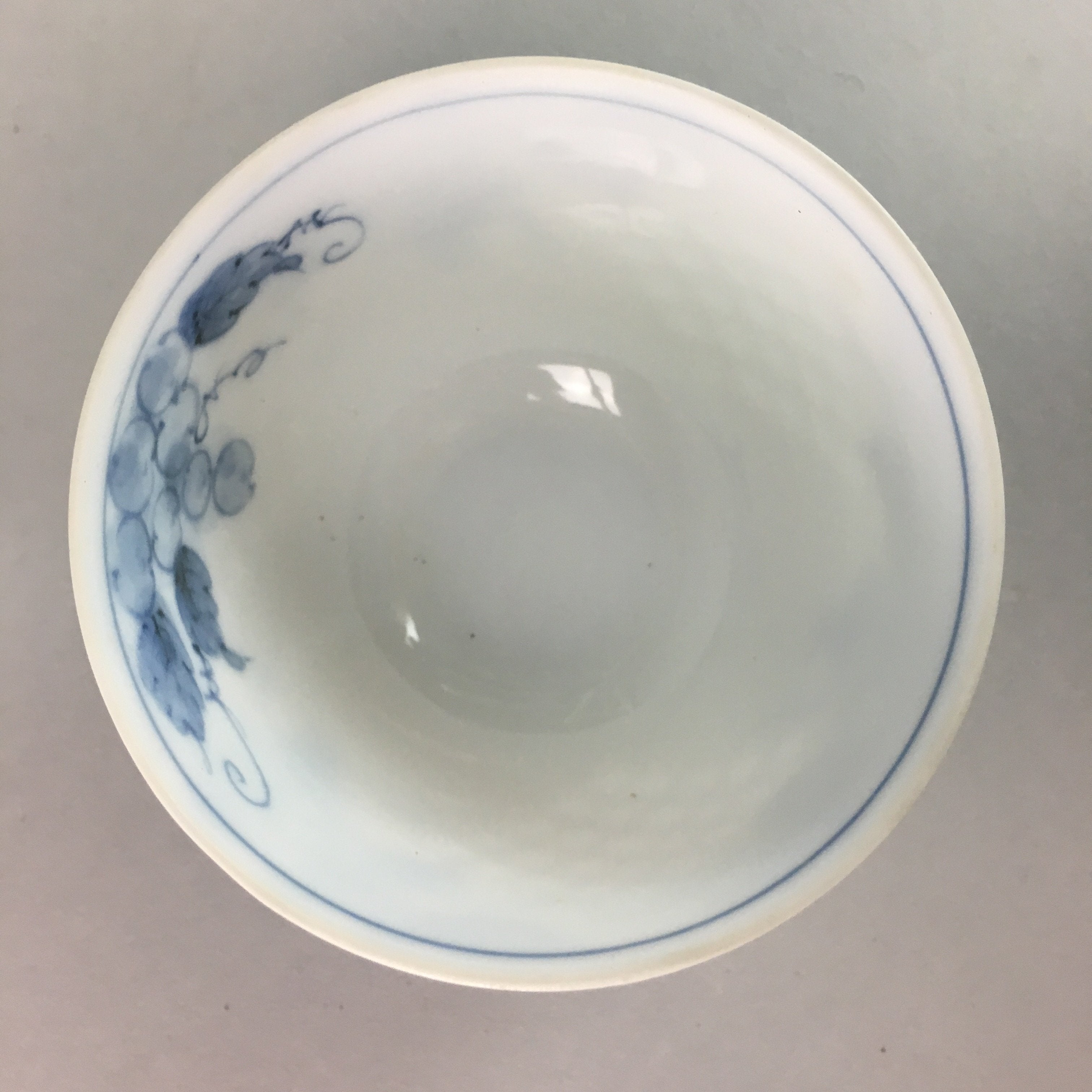 Japanese Arita ware Teacup Vtg Signed Porcelain Sometsuke Yunomi Sencha TC42
