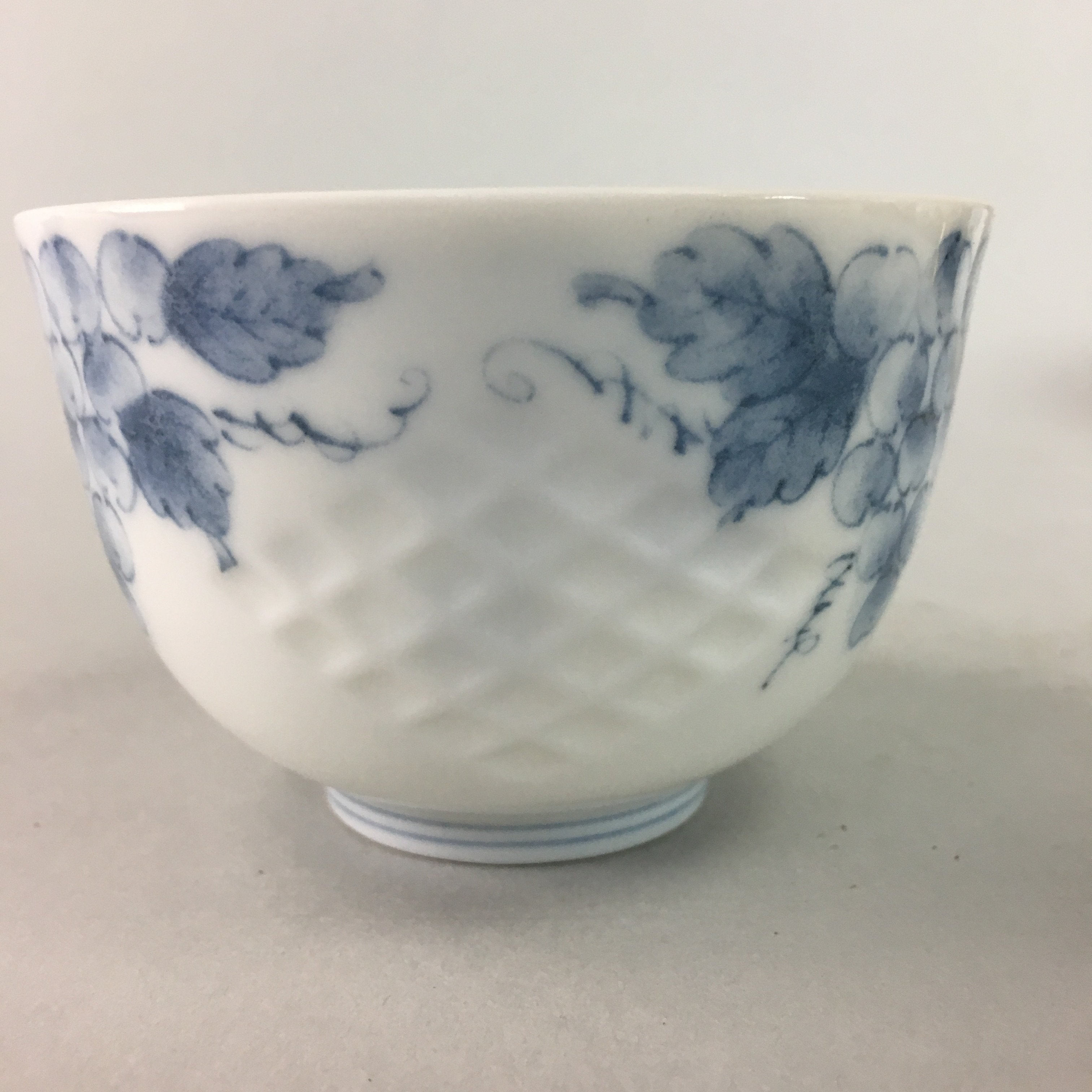 Japanese Arita ware Teacup Vtg Signed Porcelain Sometsuke Yunomi Sencha TC44