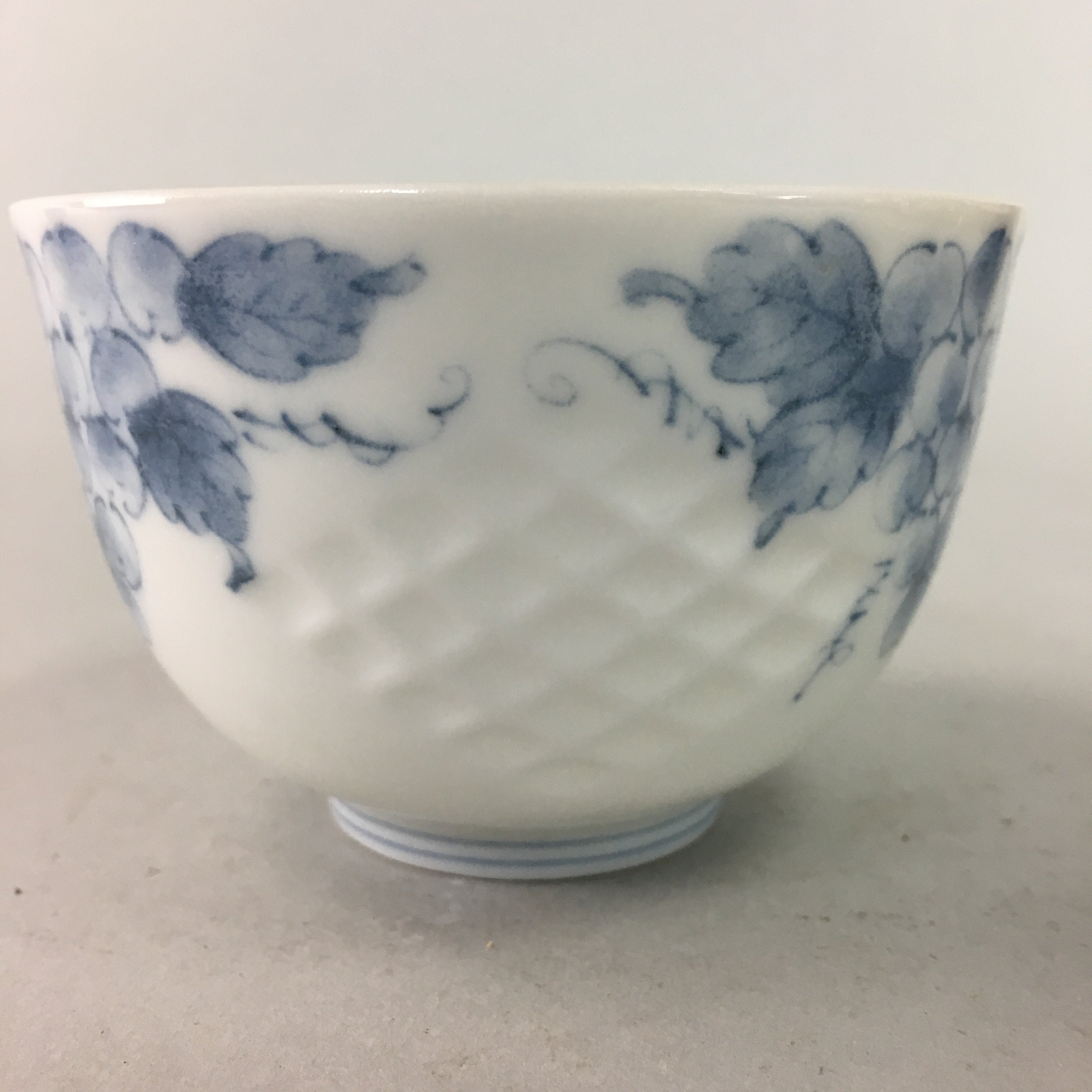 Japanese Arita ware Teacup Vtg Signed Porcelain Sometsuke Yunomi Sencha TC45