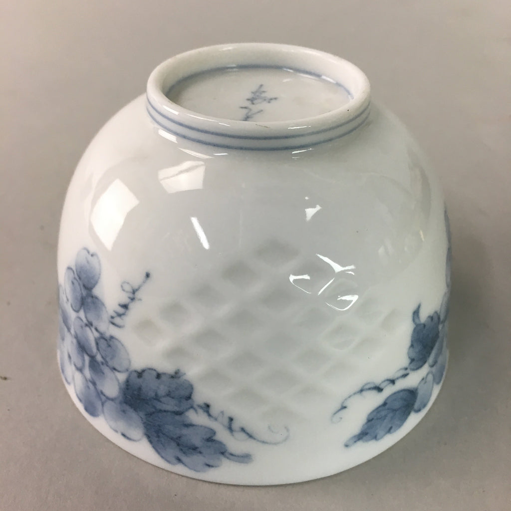 Japanese Arita ware Teacup Vtg Signed Porcelain Sometsuke Yunomi Sencha TC45