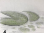 Japanese Art Board Painting Goldfish Pond Lilly Pad Shikishi Paper Signed A479